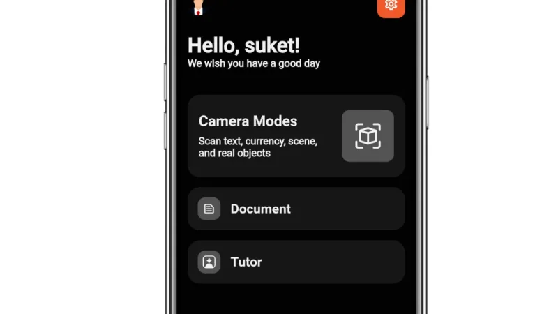 SmartON AI smart glasses and app — voice-first assistive technology for blind and visually impaired users.